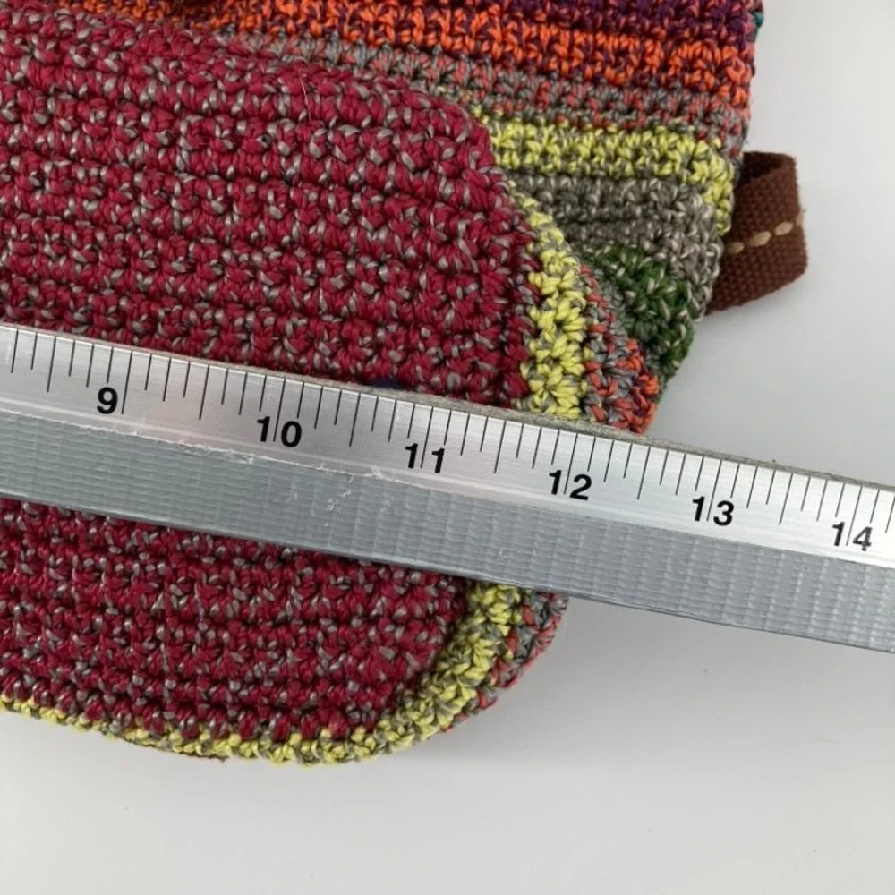 The Sak Avalon Crochet Backpack Convertible Shoulder Bag Striped Boho Drawstring